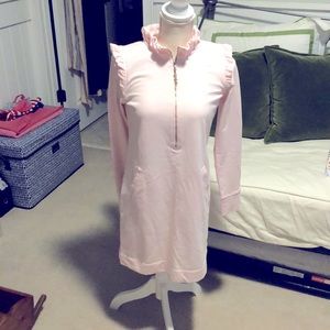 Lilly Pulitzer ruffle shoulder sweatshirt dress. Light Pink and size small